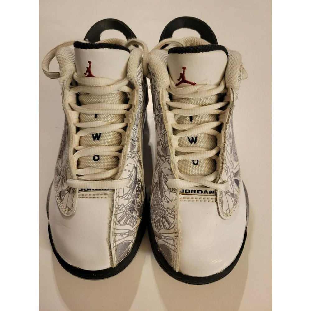 NIKE AIR JORDAN White Cement Blk Kids Dub Zero Shoes